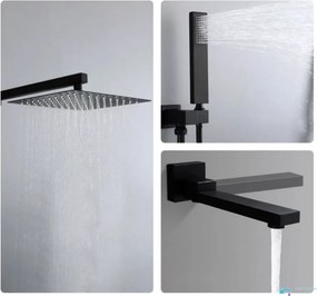 Zuhanypanel EYN PT04042 falba süllyesztett kivitelben, LED-világítással, többféle színváltozatban, például krómban és matt — 40 cm — Mozgatható
