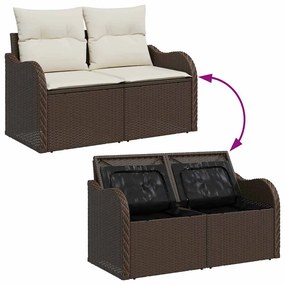 Kerti Kanapé Szett 5 pcs Barna 100 x 55 x 73 cm Poli rattan