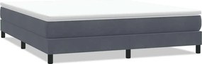 vidaXL sötétszürke bársony rugós ágy matrac nélkül 180x220 cm