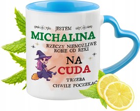 Michalina Kék Bögre Szív Alakú Füllel Kávé Ajándék