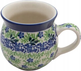 Cseh Bögre Hordó 220 ml Művészi kerámia Bolesławiec 1381 Virágok