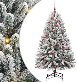 Mű karácsonyfa 150 LED-del Zöld és Fehér 150 cm PVC és fém