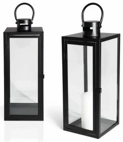 Fekete dekoratív lámpás, 63 cm