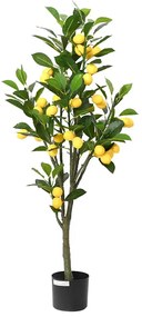 vidaXL zöld mesterséges citromfa 136 levéllel 120 cm