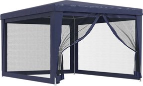 Kék HDPE rendezvénysátor 4 hálós oldalfallal 3x4 m