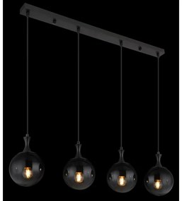 Globo 15885-4H - Csillár zsinóron DALTON 4xE27/10W/230V fekete