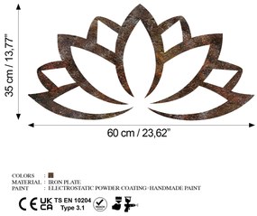 Fém fali dekoráció, Rusty Lotus