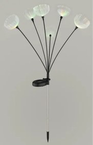 Globo 36091 Solar lámpa, rozsdamentes acél, matt fekete műanyag, átlátszó műanyag, tolókapcsoló, RGB színváltás, AA 300mAh 1.2V elemmel, IP44, M: 700 mm, tartozék: 6x RGB LED 0.1W 1.2V