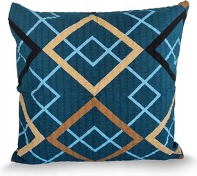 Fakéreg párnahuzat 70x80 sötétkék arany fekete rombusz