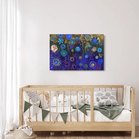 Sötétkék virágok képe (90x60 cm)