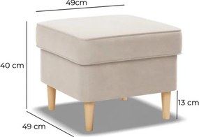 Uszak lábtartó, bársony, bézs