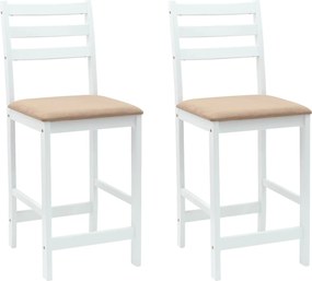vidaXL Étkező Székek 2 pcs Fehér 40 x 47,5 x 99,5 cm Tömör Gumi Fa