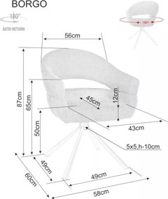 Borgo Leo forgatható étkezőszék camel