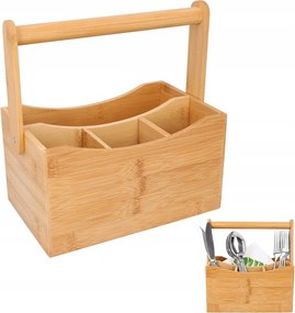 Evőeszköz Rendező fa kosár konyhai eszköz tartó állvány
