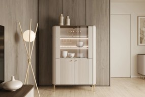 Vesper vitrin 103 cm - kasmír / dió / arany lábak