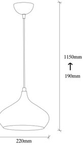 DODO függőlámpa kábellel 1xE27/40W/230V matt króm