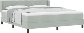 vidaXL Boxrugós ágy matracmal Világosszürke 200 x 180 cm Poliészter