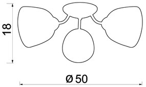 Felületre szerelhető csillár AVIA 3xE27/15W/230V