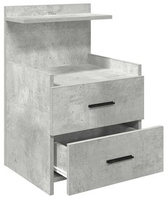 2 db-os éjjeliszekrény 2 fiókkal, betonszürke, 40 x 36,5 x 62 cm