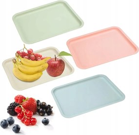 Laishunhe 4 db-os műanyag tálaló tálca szett 30.5x23 cm