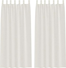 vidaXL Voile Függöny függönyökkel 2 pcs Krém 225 x 140 cm Poliészter