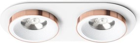 RENDL SHARM R II süllyesztett lámpa fehér réz 230V LED 2x10W 24° 3000K