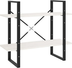 vidaXL kétszintes fehér tömör fenyőfa könyvszekrény 80 x 30 x 70 cm