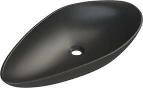 CeraStyle OLIVE - PULTRA ültethető - Top Counter - porcelán mosdó - MATT FEKETE - 60 x 35 cm