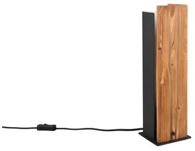 Fekete-natúr színű asztali lámpa fa búrával (magasság 40 cm) Karuni – Trio