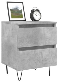 Betonszürke szerelt fa éjjeliszekrény 40x35x50 cm
