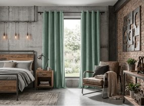 Fényzáró függöny DREAM VELVET 140x250 cm, zsályazöld Felfüggesztés: Hullámos sínszalag