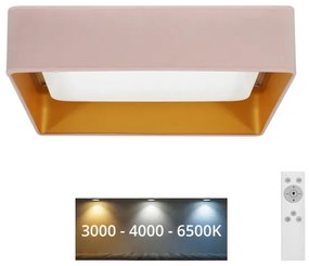 Brilagi - dimmelhető LED lámpatest VELVET SQUARE LED/24W/230V + távirányító, rózsaszín