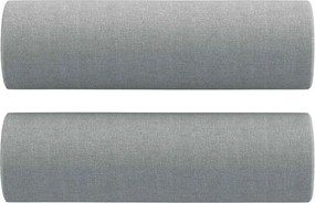 vidaXL 2 db világosszürke szövet díszpárna Ø15x50 cm