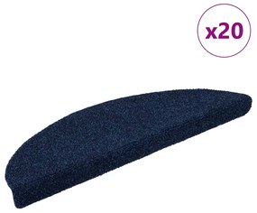 20 db öntapadós lépcsőszőnyeg, 56 x 17 x 3 cm, sötétkék, félkör alakú