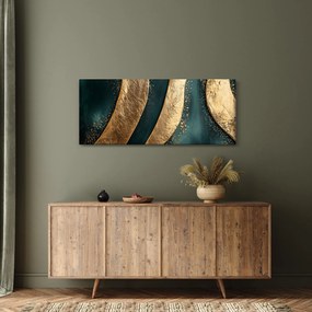 Kép - Zöld absztrakció arannyal I. (120x50 cm)