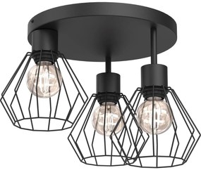 Mennyezeti lámpa PARKLA 3xE27/15W/230V fekete