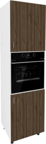 Benita Magas konyhaszekrény Bronz Tölgy-Fehér 60x57x210 cm N