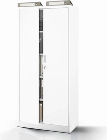 4 polcos fém irodai szekrény, fehér, 1750x800x400 mm: JAN Compact