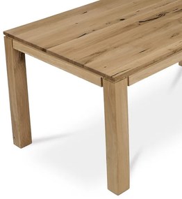 Étkezőasztal 120x80 cm, tömör tölgy, lábak 8x8 cm