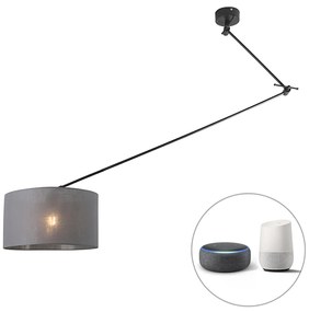 Okos lógólámpa fekete, sötétszürke árnyékolóval 35 cm, beleértve a Wifi A60 - Blitz