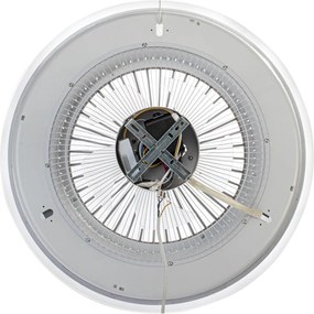 Mennyezeti ventilátor Led lámpával távirányítóval fekete fehér kerek 45 cm