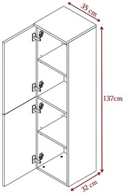 NICE W35 SL fürdőszoba szekrényéhez, 35x136,9x31,9, fehér/minta, jobb