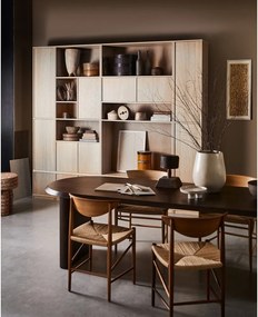 Natúr színű moduláris könyvespolc tölgyfa dekorral 77x199 cm Modulair – vtwonen