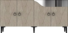 Gama 150 - White, Travertine, Silver