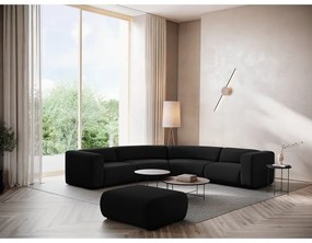 Fekete bársony sarokkanapé Ekahi – Makamii