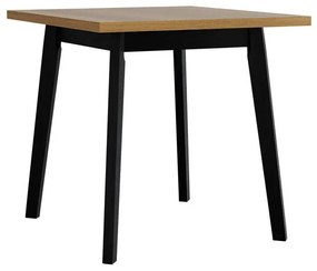 Asztal Victorville 303Grandson tölgy, Fekete, 75x80x80cm, Laminált forgácslap, Fa, Részben összeszerelt