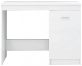 magasfényű fehér szerelt fa íróasztal 140 x 50 x 76 cm
