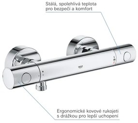 GROHE 34765000-GROHTHERM COSMOPOLITAN DN 15 termosztátos zuhanycsaptelep, króm