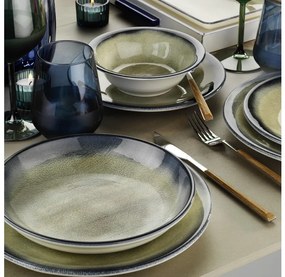 26 részes étkészlet kék/barna/porcelán