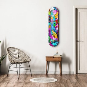 Graffiti Abstract edzett üvegkép, 20 x 80 cm
